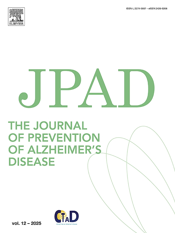 JPAD-The Journal of Prevention of Alzheimer's Disease《阿尔茨海默病预防杂志》(或:JPAD-JOURNAL OF PREVENTION OF ALZHEIMERS DISEASE)